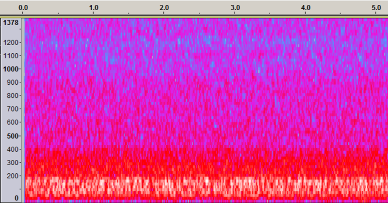 Spectrogram of an airplane noise that doesn't enter fingerprinted range.